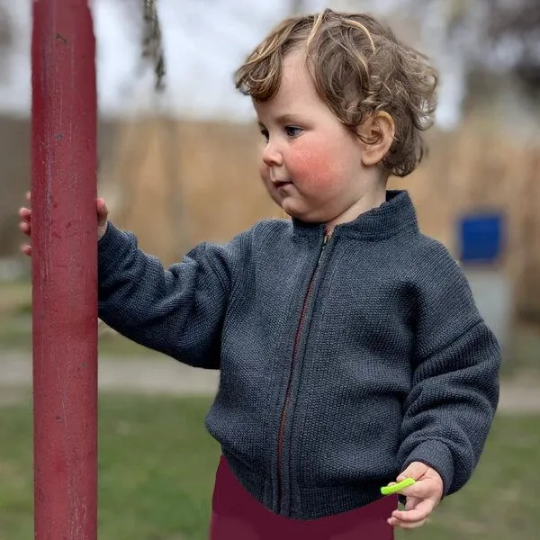 vincente vincente gestrickte Bomberjacke, Grau, – Produktbild 4 von 4