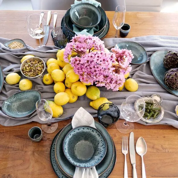 Izanami Tableware Izanami Tableware Dinner Set für Zwei, 8 tlg - Krumme Lanke, Blau, – Produktbild 2 von 3