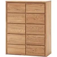 Kommode "Rödvig" aus Wildeiche, mit 5 Schubladen und 1 Tür, B 88 x T 42 x H 113 cm – Produktbild 1 von 1