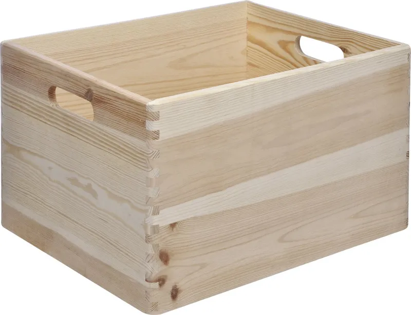 Trend Line Holzkiste Stapelbox Holz Größe L 30 x 40 x 23 cm, Beige, – Produktbild 1 von 3