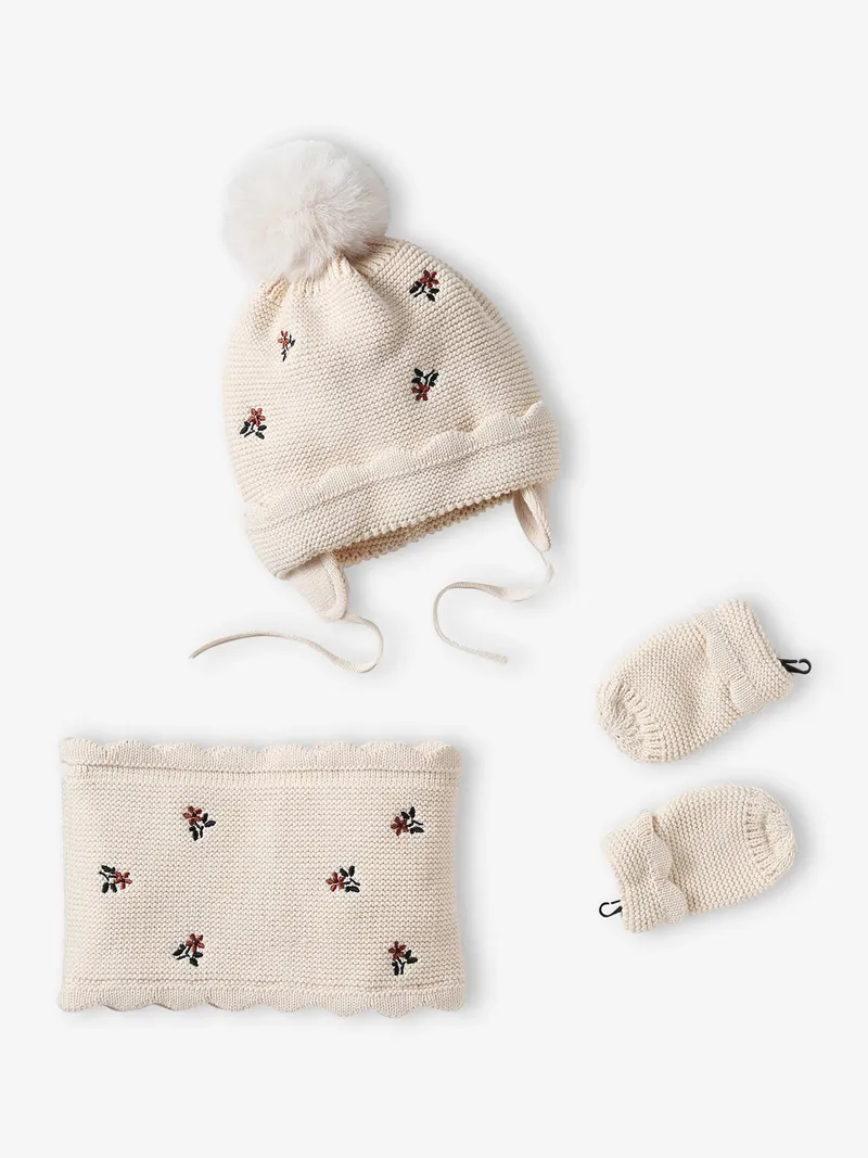 Vertbaudet Mädchen Baby-Set, Puder, – Produktbild 1 von 4