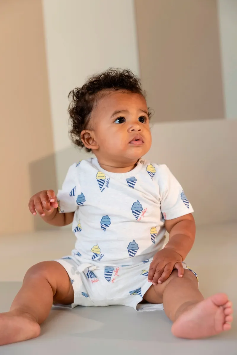 Noppies Baby Shorts regular fit all over print, Beige, – Produktbild 2 von 3
