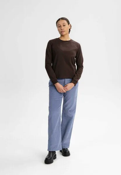 MELA MELA Langarmshirt schwer Style AASTHA aus 100% Bio-Baumwolle, Dunkelbraun, – Produktbild 3 von 4