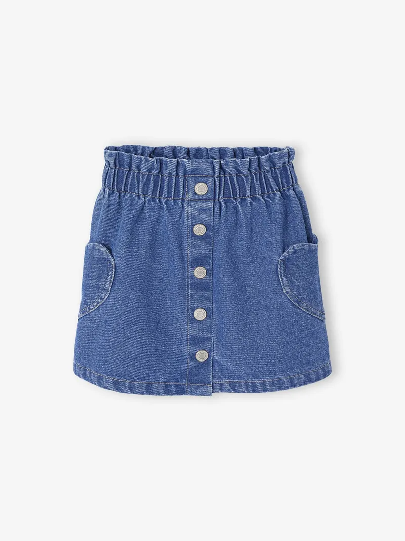 Vertbaudet Mädchen Jeansrock mit Herztasche, Dunkelblau, – Produktbild 4 von 4