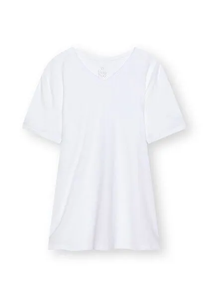 THOKKTHOKK ThokkThokk Herren Slim V-Neck T-Shirt TT144 aus Bio-Baumwolle mit Elasthan, Slim white, – Produktbild 2 von 3
