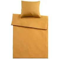 Bettwäsche "Single Jersey" aus Bio-Baumwolle 80 x 80 cm,/135 x 200 cm, ocker – Produktbild 1 von 1