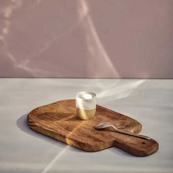 onomao onomao Handgemachter Espressobecher aus Steinzeug | Kollektion TRADITIONELL, Weiß dipped, – Produktbild 2 von 4