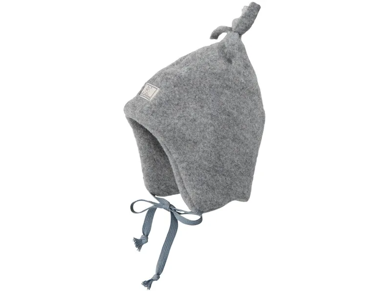 Pickapooh Pickapooh Baby und Kinder Mütze Bio-Schurwolle Fleece grau Gr.48, Grau, – Produktbild 1 von 1