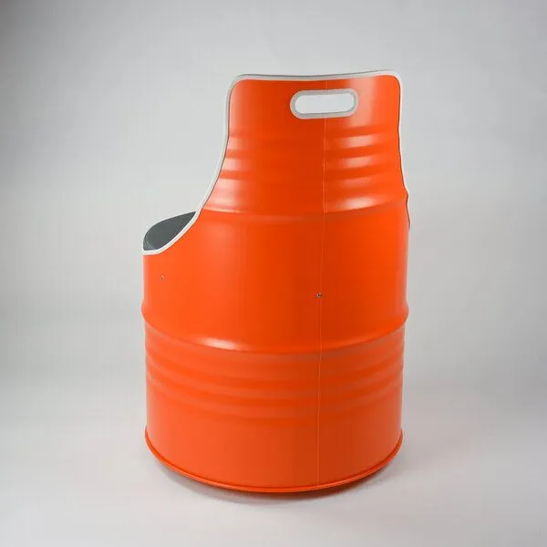 Lockengelöt Lockengelöt Sessel aus einem Hamburger Ölfass, Orange (gepulvert), – Produktbild 2 von 2