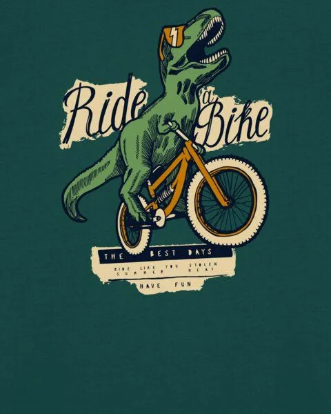 watapparel watapparel T-Shirt Unisex T-Rex Fahrrad, Glazed green, – Produktbild 3 von 3