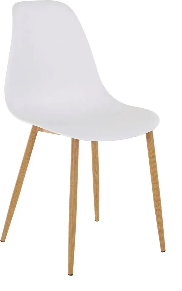 OTTO home Essgruppe Miller, (Set, 5-tlg), Glastisch mit 4 Stühlen (Kunststoffschale), Weiß, – Produktbild 5 von 5