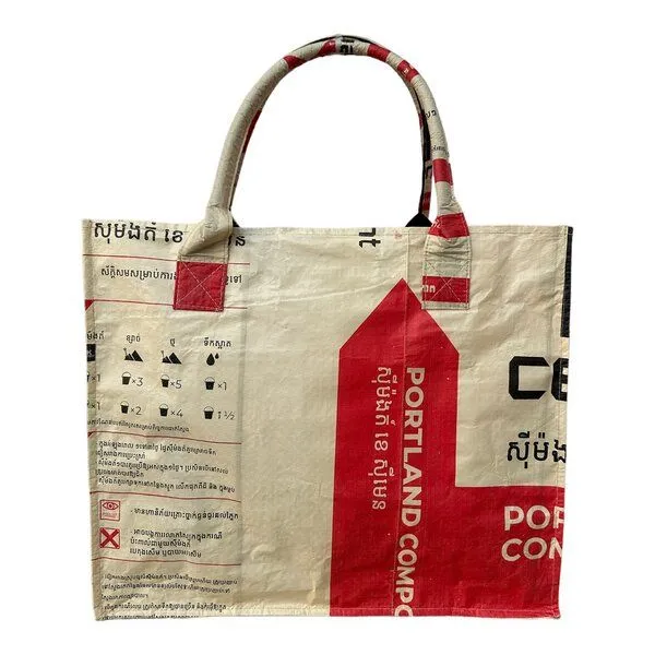 Beadbags Beadbags Einkaufstasche Ri94 recycelter Reissack, Rot (cement rot), – Produktbild 3 von 3