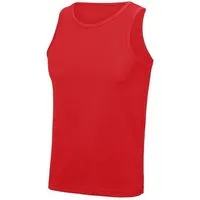 Just Cool Just Cool Muskelshirt Unterhemd Sportshirt Ärmellos Shirt Recyceltes Polyester Atmungsaktiv Vegan Stretch Neonfarben, Rot, – Produktbild 1 von 1