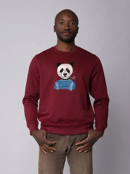 watapparel watapparel Sweatshirt Unisex Panda, Burgundy, – Produktbild 2 von 4