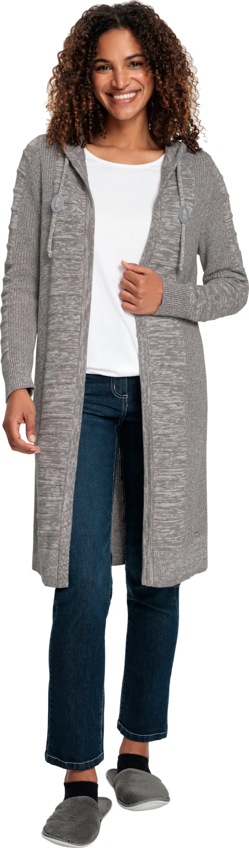 Witt Longstrickjacke, Steingrau-weiß-meliert, – Produktbild 2 von 2