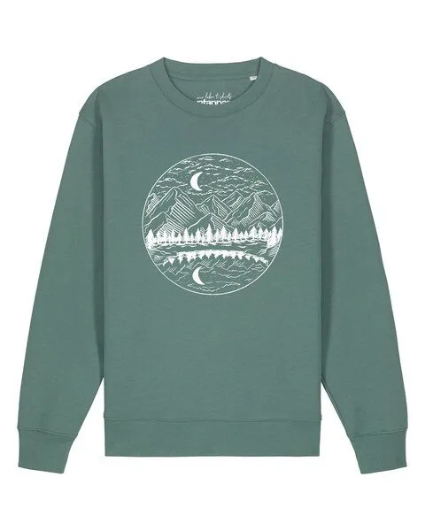 watapparel watapparel Sweatshirt Unisex Mountains by night, Green bay, – Produktbild 1 von 2