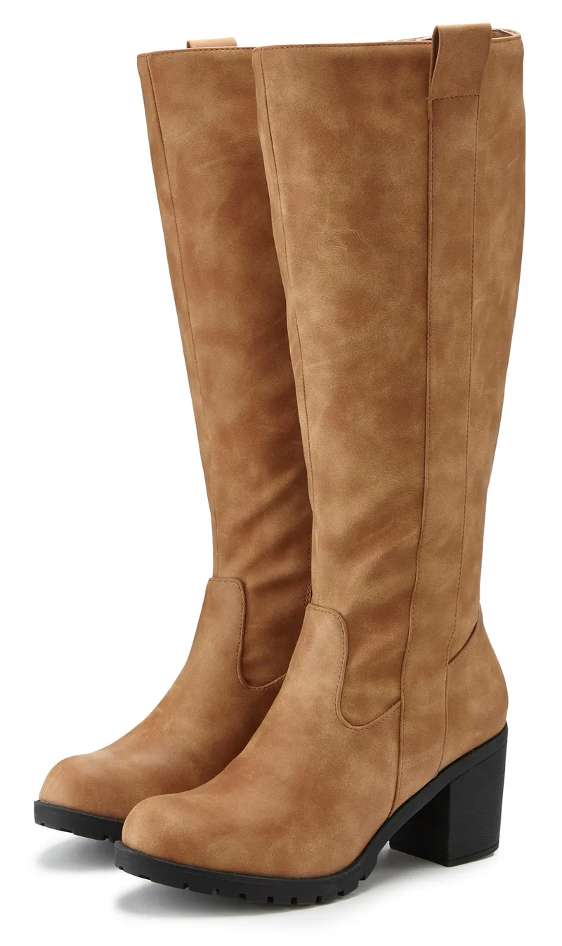 Lascana Weitschaftstiefel, Camelfarben, – Produktbild 1 von 3