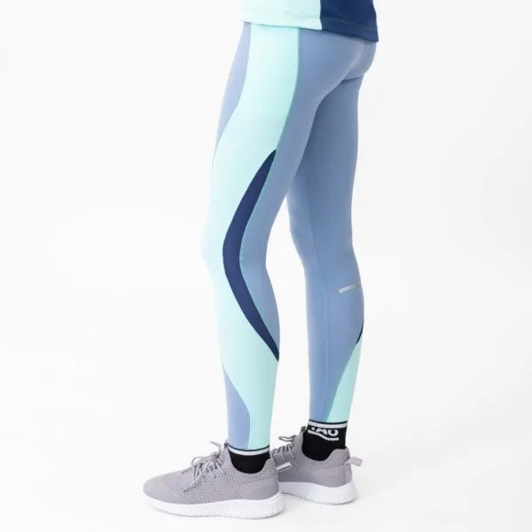 TAO Sportswear TAO Sportswear Atmungsaktive Damen Lauftight Finola mit Anti-Rutsch-Gummi und UV-Schutz, Grau/türkis, – Produktbild 3 von 4