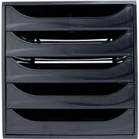 Exacompta Exacompta Schubladenbox "ECOBlack", DIN A4+, 5 Schubladen halboffen, schwarz – Produktbild 1 von 1