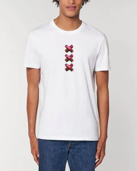 Human Family Human Family Bio Herren City T-Shirt "Amsterdam - XXX Tulip", Weiss, – Produktbild 1 von 2