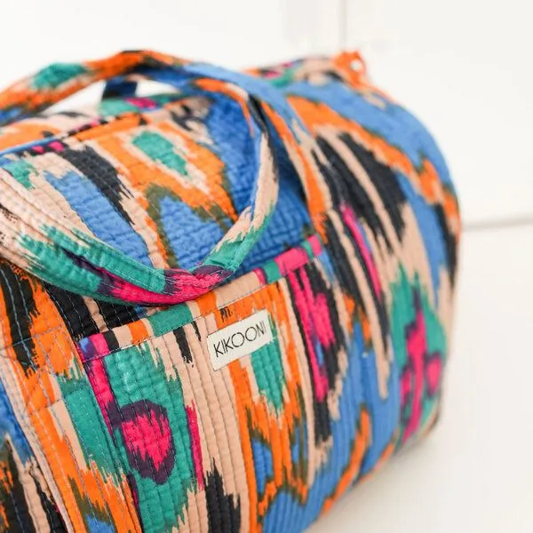 KIKOONI KIKOONI handgefertigte große Baumwolltasche "K. Shopper", Blue ikat, – Produktbild 3 von 4