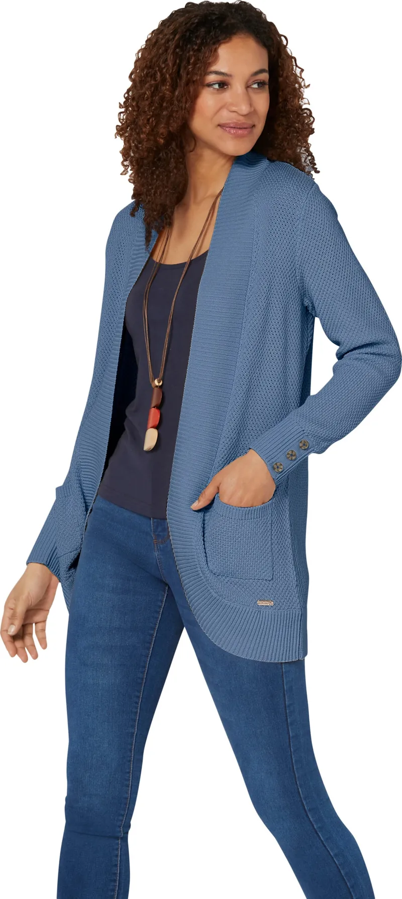 Witt Longstrickjacke, Mittelblau, – Produktbild 2 von 2