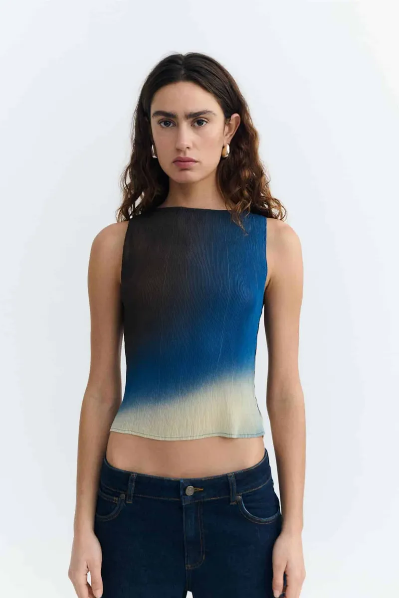 thinking mu Thinking MU Damen vegan Oberteil Dora Blau/ Schwarz/ Creme, Schwarz, – Produktbild 2 von 2