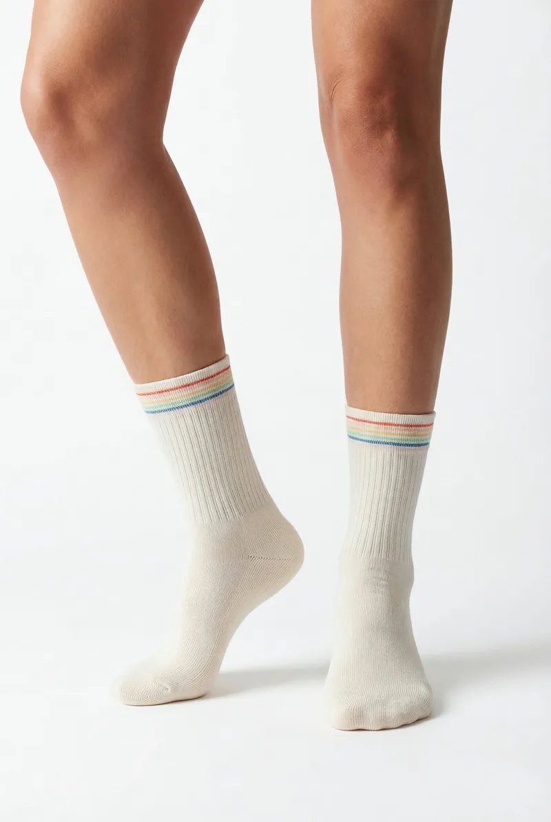 s.Oliver s.Oliver Socken im 2er-Pack, Creme|mehrfarbig, – Produktbild 1 von 3