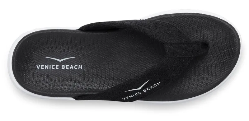 VENICE BEACH VENICE BEACH Sandale, Badeschuh, Sommerschuhe, Badelatsche, Flip Flop, Badeschlappe Badezehentrenner Zehentrenner mit wasserabweisender und leichter Sohle VEGAN, Schwarz, – Produktbild 4 von 5