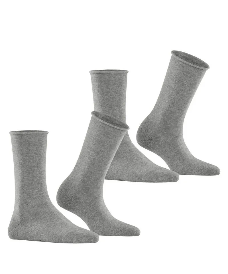 Esprit Socken Basic Pure (2-Paar, 2 Paar) ohne einschneidendes Bündchen, Basic-Socke, Uni-Strümpfe atmungsaktiv, Grau, – Produktbild 2 von 5