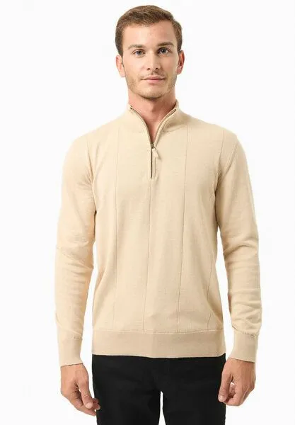 ORGANICATION ORGANICATION Troyer-Pullover aus Bio-Baumwolle, Beige, – Produktbild 1 von 4