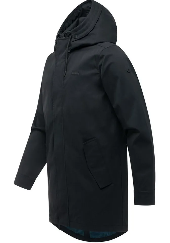 ragwear ragwear Funktionsmantel Mr Smithem Twill YOUMODO Funktioneller Übergangsmantel mit Kapuze, Schwarz, – Produktbild 3 von 4