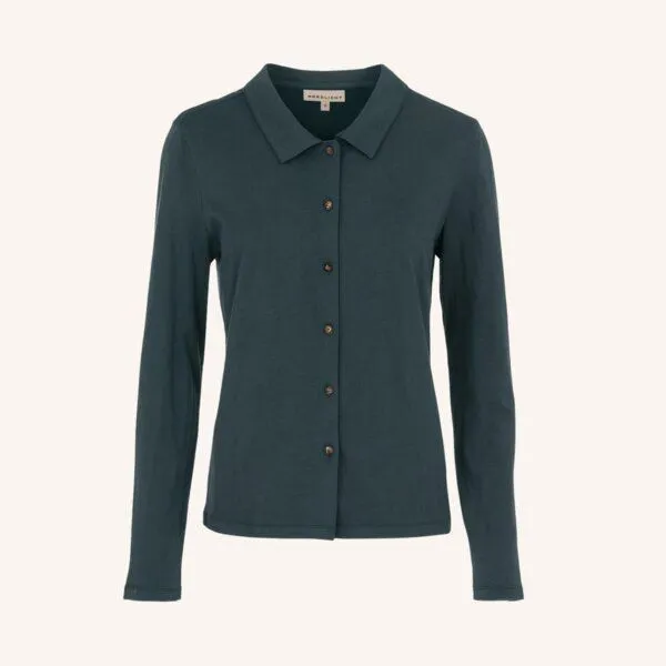 NORDLICHT NORDLICHT Jersey Bluse Sara, Waldgrün (grün), – Produktbild 2 von 4