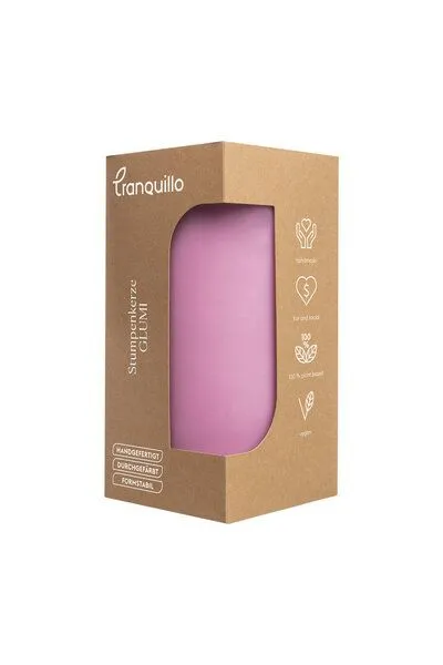 Tranquillo Handgearbeitete Stumpenkerze GLUMI pink, Ø 7,5 x 15 cm - rosa – Produktbild 4 von 4