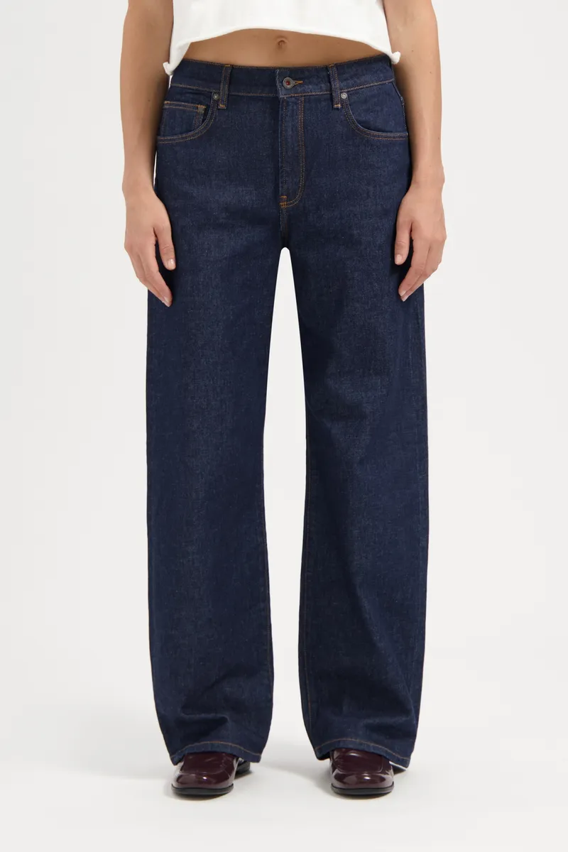 Kuyichi Kuyichi Damen vegan Jeans Lucy Loose Eflow Rinse, Extra dunkelblau, – Produktbild 2 von 2