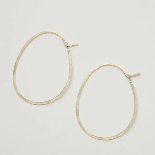 BELLYBIRD Jewellery BELLYBIRD Jewellery CREOLEN - Oval, gehämmert, M/L, Vergoldet, – Produktbild 1 von 4