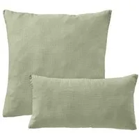 hessnatur hessnatur Musselin Kissenbezug aus reiner Bio-Baumwolle, Pastelloliv, – Produktbild 1 von 1