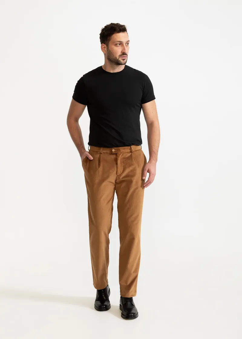 De IONESCU De IONESCU Herren vegan Hose Dacian Corduroy, Dunkelorange, – Produktbild 1 von 2