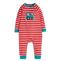 Frugi Frugi Baby-Strampler Remy Traktor rot-weiss gestreift Schlafanzug Remy – Produktbild 1 von 1