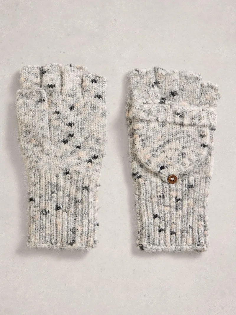 White Stuff Fingerlose Handschuhe Spacedye - Einheitsgröße, Grau multi, – Produktbild 1 von 3