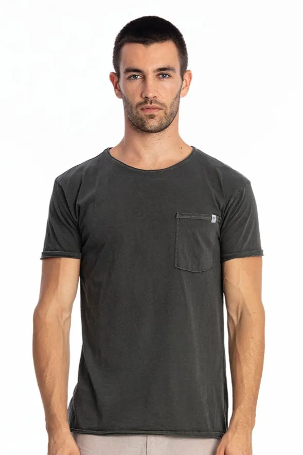 RAVENS VIEW IBIZA RAVENS VIEW IBIZA Herren vegan T-Shirt Rundhalsausschnitt Wild Pocket Anthrazit Grau, Grau, – Produktbild 2 von 2