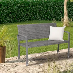 Casaria® Casaria Gartenbank Polyrattan 122x90x55cm grau – Produktbild 1 von 1