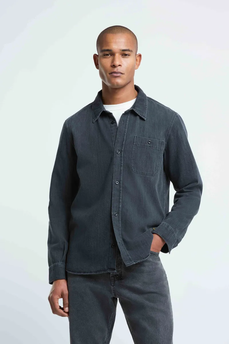 Kings Of Indigo Kings of Indigo Herren vegan Overshirt Juntoku Quercus Dunkelgrau, Grau, – Produktbild 1 von 3
