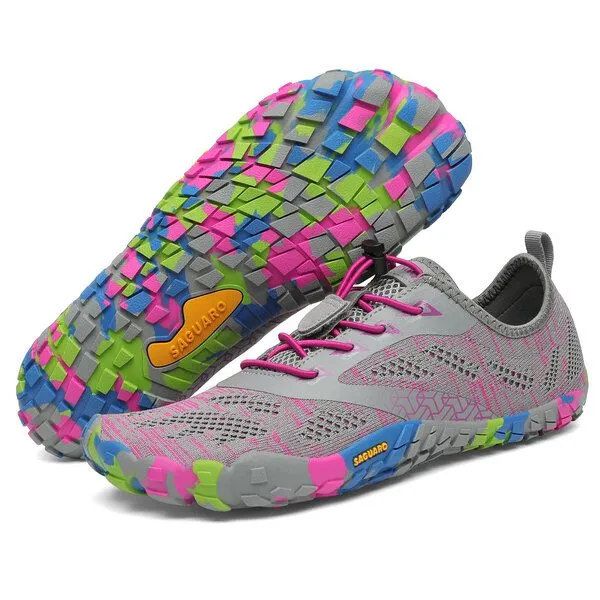 SAGUARO SAGUARO Barfußschuhe vegan Sport-Schuhe Damen Herren Minimalschuhe Laufschuhe, Pink 034, – Produktbild 1 von 4