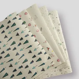 Fines Papeterie Fines Papeterie 10m Weihnachts-Geschenkpapier aus Graspapier * 5 Motive á 200x47 cm * von schlicht bis verspielt – Produktbild 1 von 1