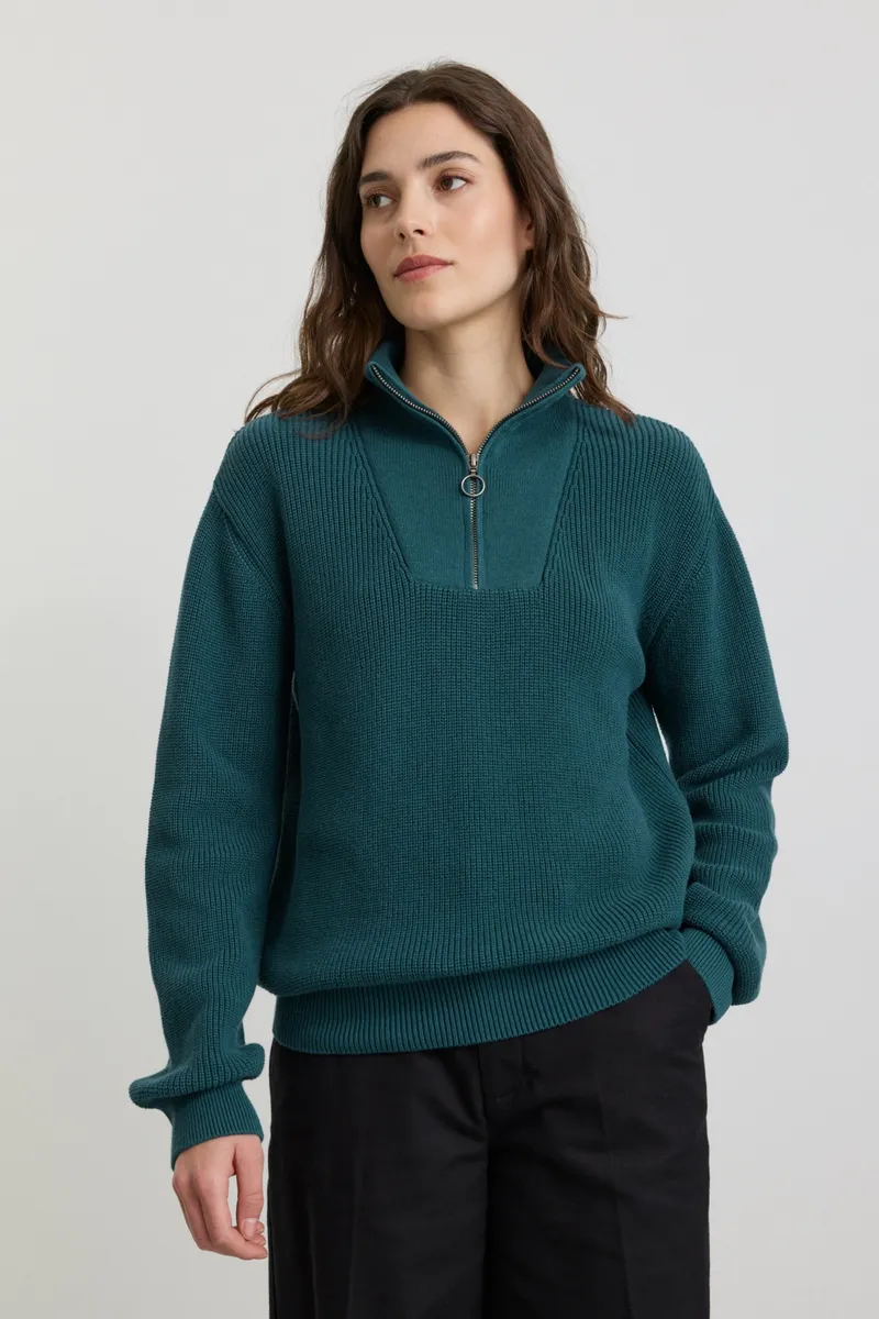 recolution Recolution Damen vegan Pullover Nigella Troyer Tiefblau, Teal, – Produktbild 2 von 2