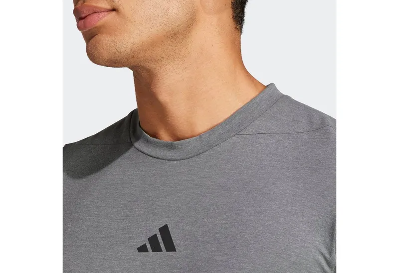 adidas Performance adidas Performance T-Shirt DESIGNED FOR TRAINING WORKOUT mit Rundhalsausschnitt, ohne Verschluss, sportlicher Stil, Grau, – Produktbild 4 von 5