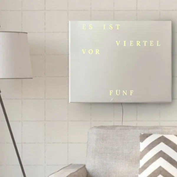 build-yours build-yours Wortuhr WordClock Jupiter - LED Wanduhr - Schiefer, Space, Weißer Marmor uvm., Grau, – Produktbild 6 von 7