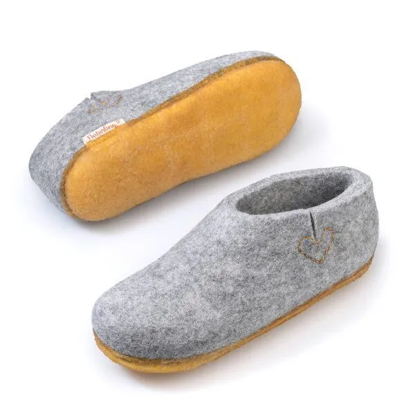 naturling naturling Filz Herren Hausschuhe - Boots mit Kautschuksohle, Grau, – Produktbild 2 von 3