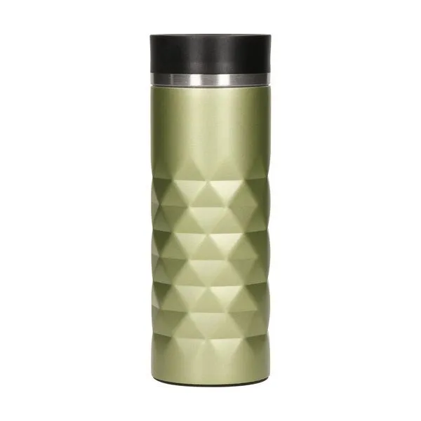 elasto elasto Edelstahl Thermobecher Diamond - 450 ml - auslaufsicherer Verschluss, Saphir grün, – Produktbild 1 von 4